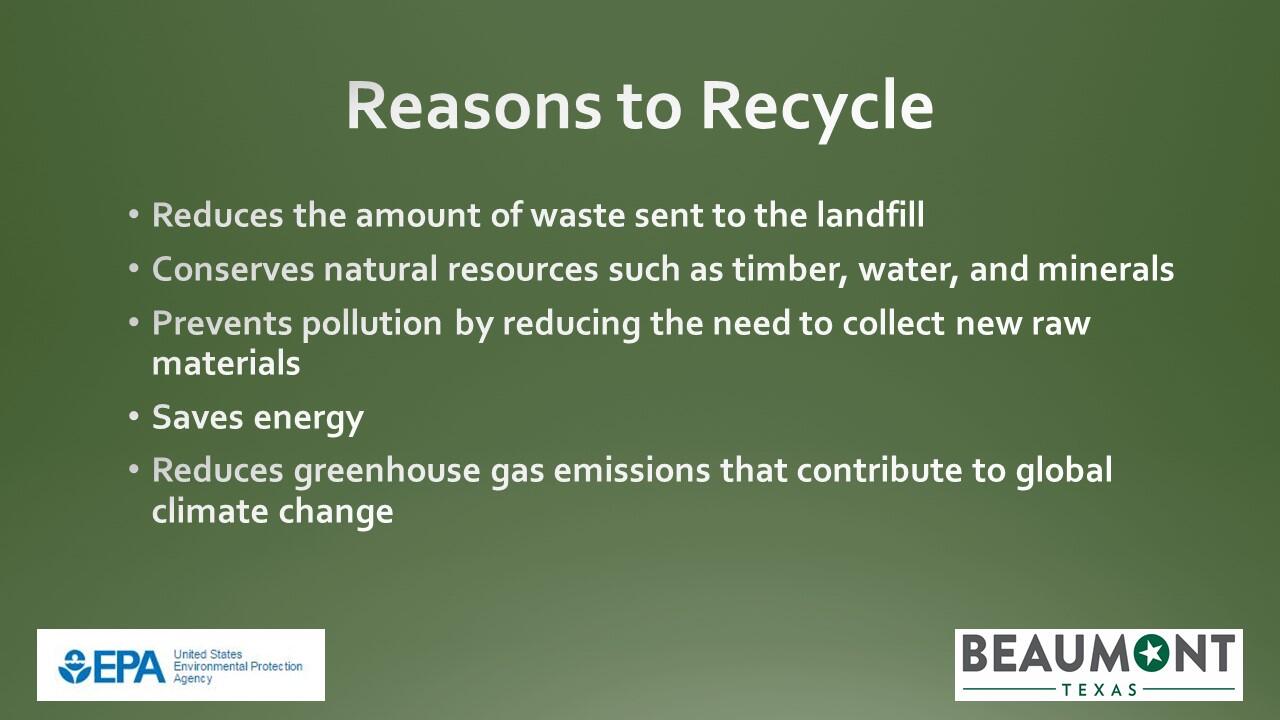 5 Reasons to Recycle (City of Beaumont) | Nextdoor