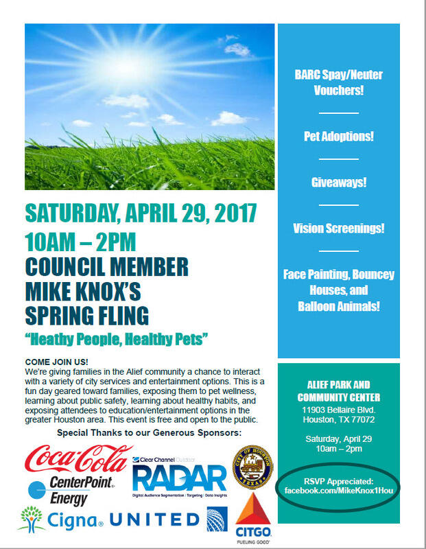 Spring Fling at Alief Community Park ASNC